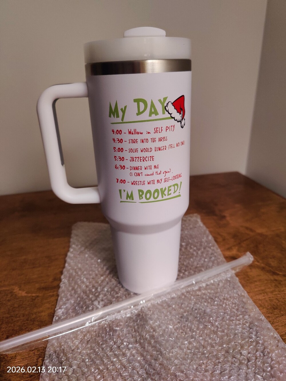 Stainless Steel Tumbler 40oz Christmas Gift Whoville Mount Crumpit I'm Booked